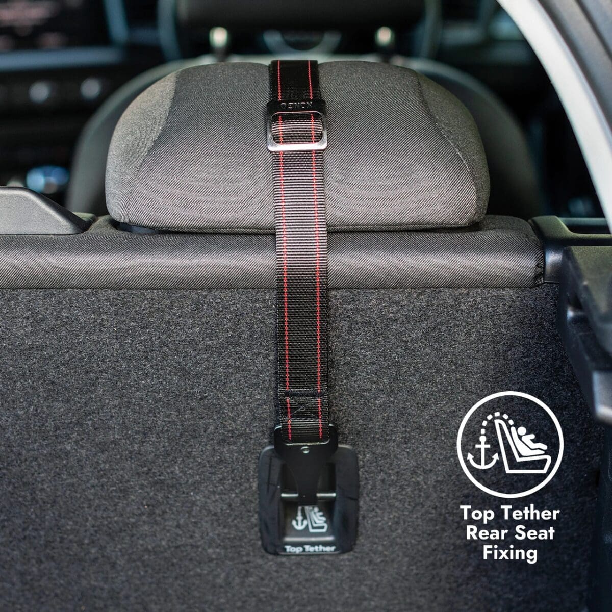KONG top tether anchored to the rear-seat fixing point